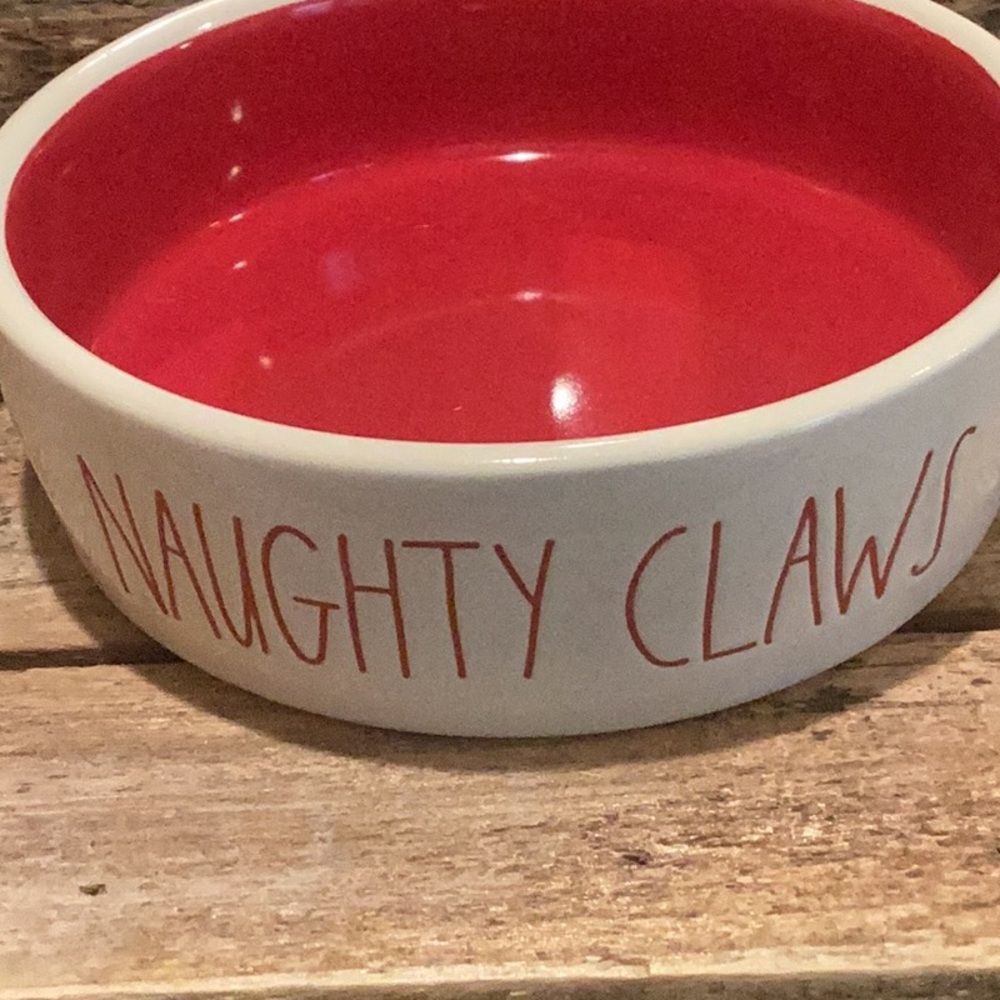 Rae Dunn NAUGHTY CLAWS Pet Bowl - Picture 2 of 4